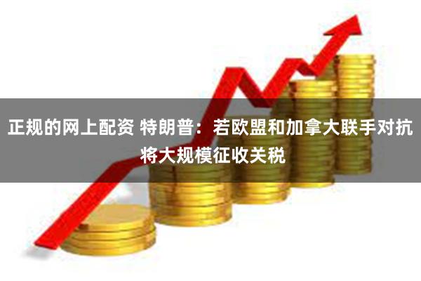 正规的网上配资 特朗普：若欧盟和加拿大联手对抗 将大规模征收关税