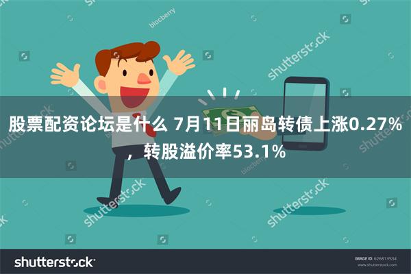 股票配资论坛是什么 7月11日丽岛转债上涨0.27%，转股溢价率53.1%