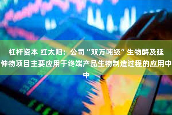 杠杆资本 红太阳:公司“双万吨级”生物酶及延伸物项目主要应用于终端产品生物制造过程的应用中