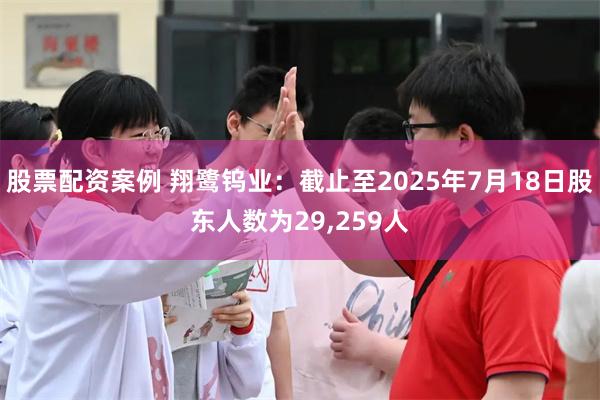 股票配资案例 翔鹭钨业：截止至2025年7月18日股东人数为29,259人