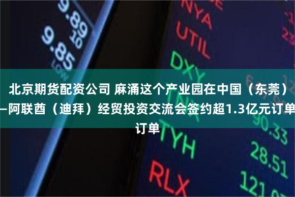 北京期货配资公司 麻涌这个产业园在中国（东莞）—阿联酋（迪拜）经贸投资交流会签约超1.3亿元订单