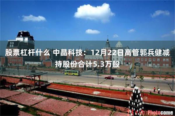股票杠杆什么 中晶科技：12月22日高管郭兵健减持股份合计5.3万股