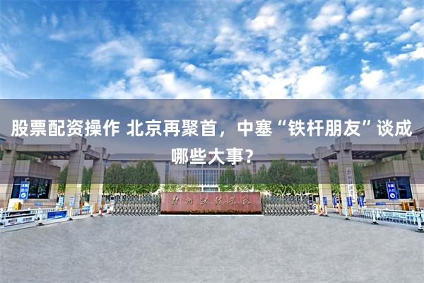 股票配资操作 北京再聚首，中塞“铁杆朋友”谈成哪些大事？