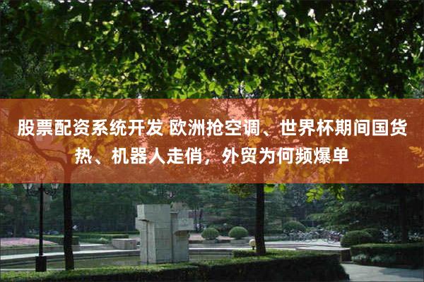 股票配资系统开发 欧洲抢空调、世界杯期间国货热、机器人走俏，外贸为何频爆单
