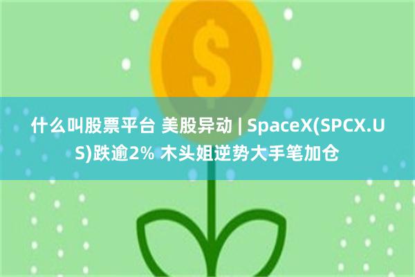什么叫股票平台 美股异动 | SpaceX(SPCX.US)跌逾2% 木头姐逆势大手笔加仓
