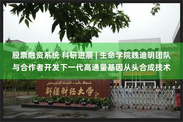 股票融资系统 科研进展 | 生命学院魏迪明团队与合作者开发下一代高通量基因从头合成技术