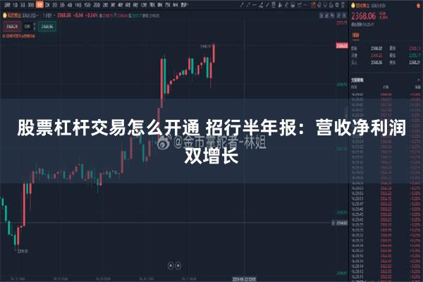股票杠杆交易怎么开通 招行半年报：营收净利润双增长