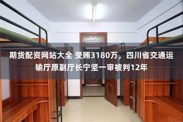 期货配资网站大全 受贿3180万，四川省交通运输厅原副厅长宁坚一审被判12年