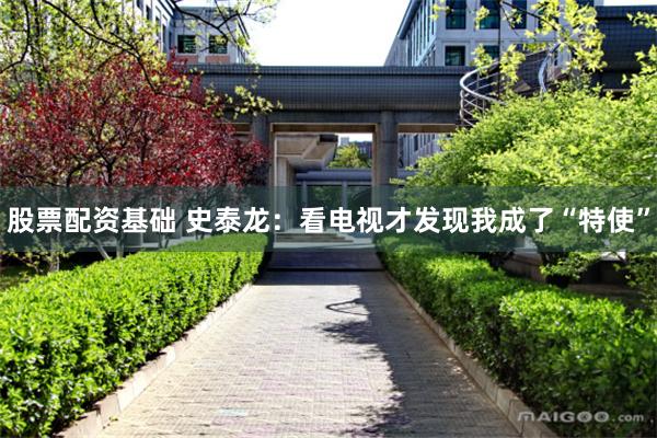 股票配资基础 史泰龙：看电视才发现我成了“特使”
