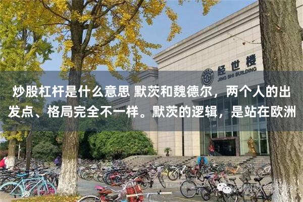 炒股杠杆是什么意思 默茨和魏德尔，两个人的出发点、格局完全不一样。默茨的逻辑，是站在欧洲