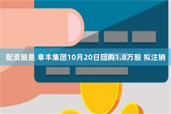 配资股是 阜丰集团10月20日回购1.8万股 拟注销