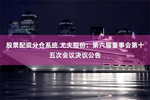 股票配资分仓系统 尤夫股份：第六届董事会第十五次会议决议公告